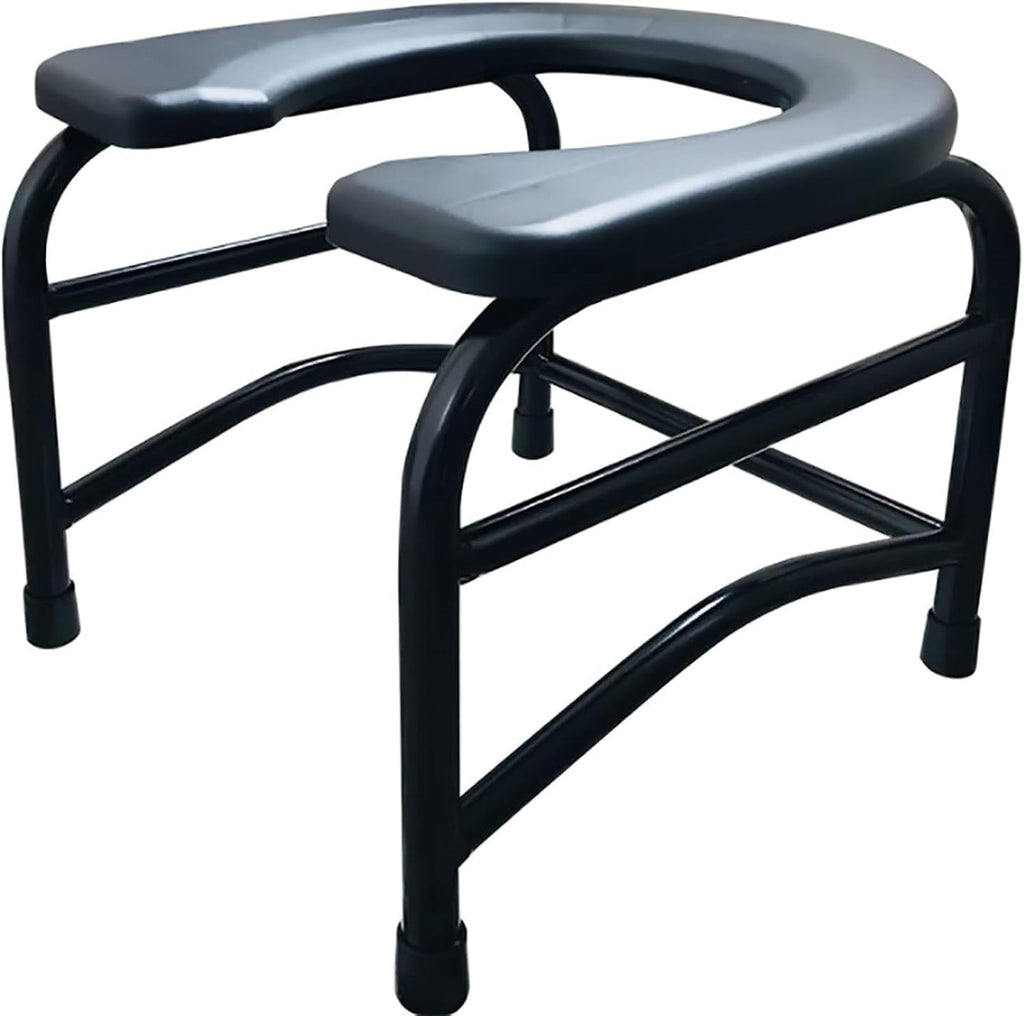 Bedside Commode,Toilet Seat with Handles Backless Commode Non-Slip Portable Steel Tube/Mobile Commode Chair for Travel/Camping/Outdoor(A,30cm)