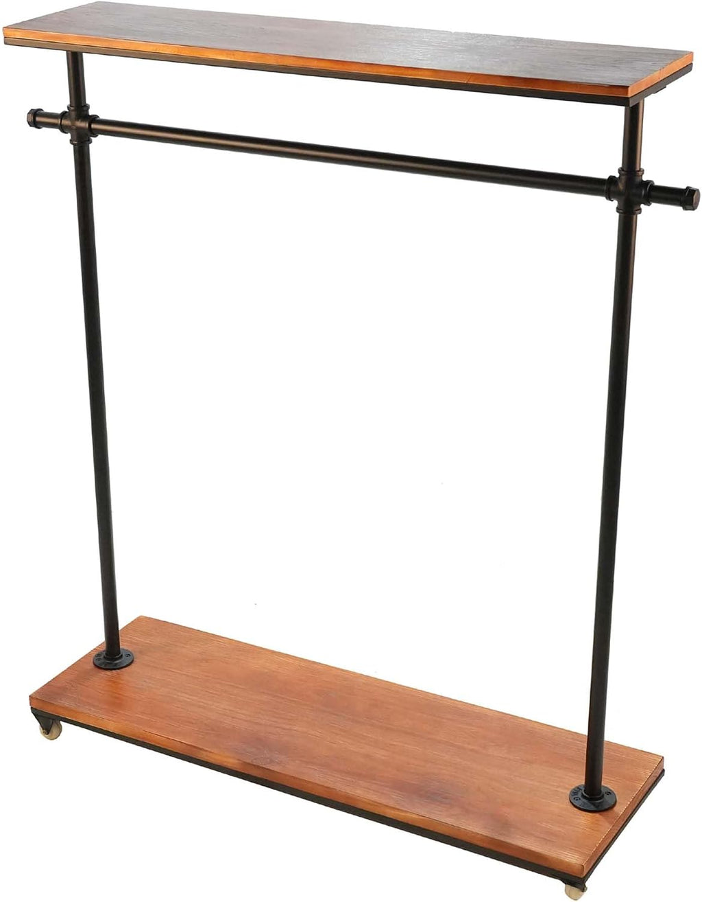 Industrial Pipe Clothing Rack, Pine Wood Shelving, Shoes Rack with Wheels, Cloth Hanger, Household Shoe Rack, Pipe Shelf, Garment Racks