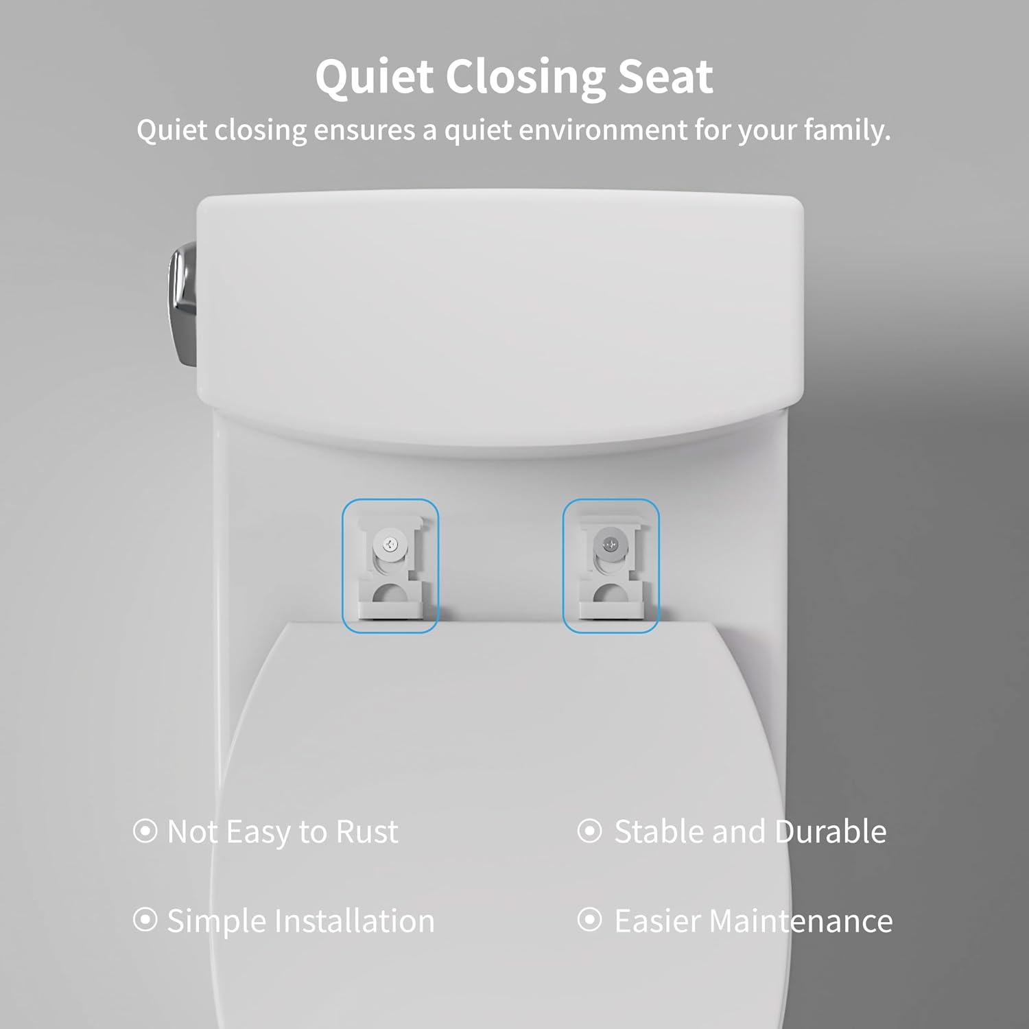 KE KING One Piece Toilet with Powerful Flush, Compact Toilet Elongated Side Lever Flush 1.28 GPF, Sleek Design White Toilet Bowl, MAP Score 1000g, 12'' Rough-in, Certified Quality