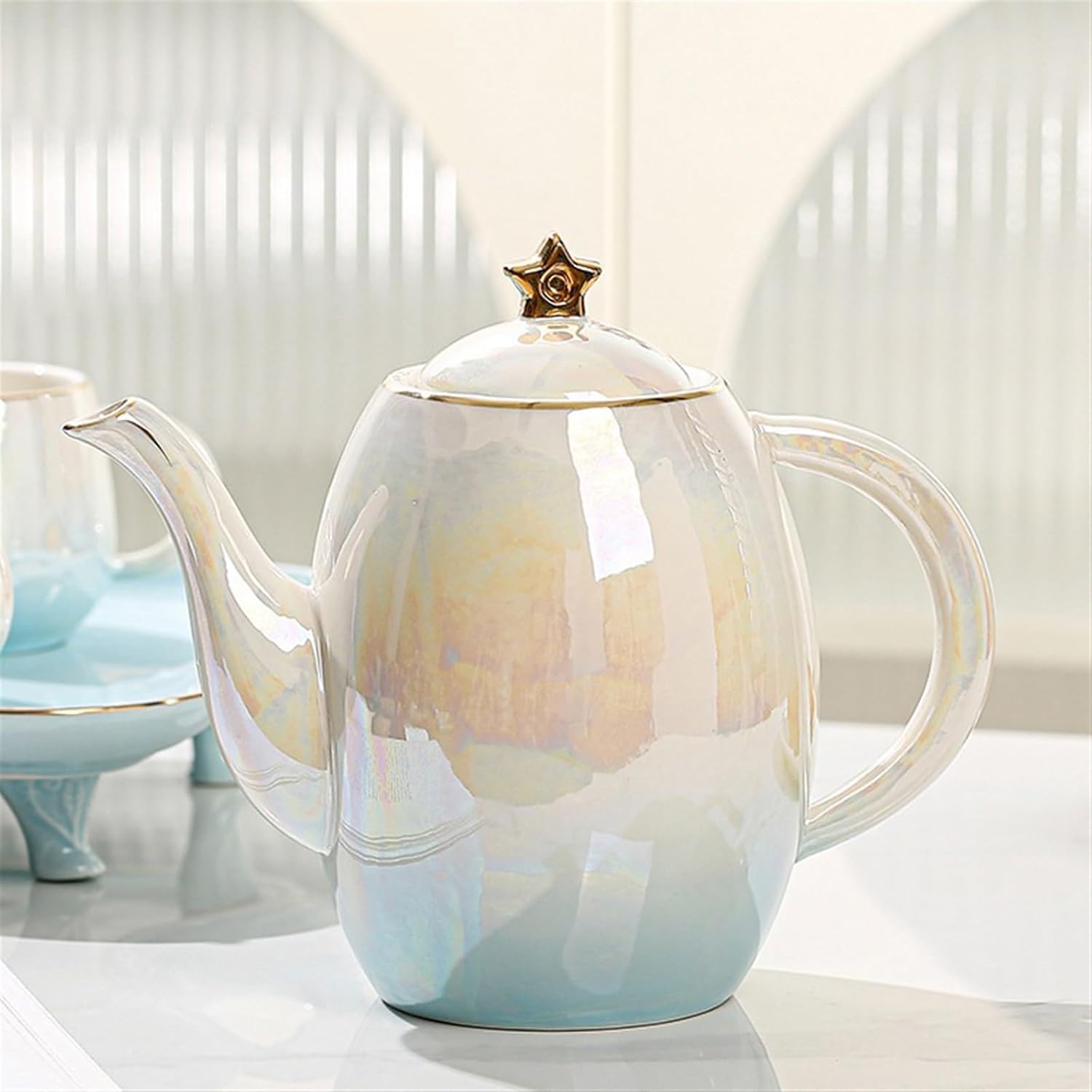 Beverage Serveware Teapot teacup set home living room ceramic hospitality kettle cup tea set teacup set Water Carafe