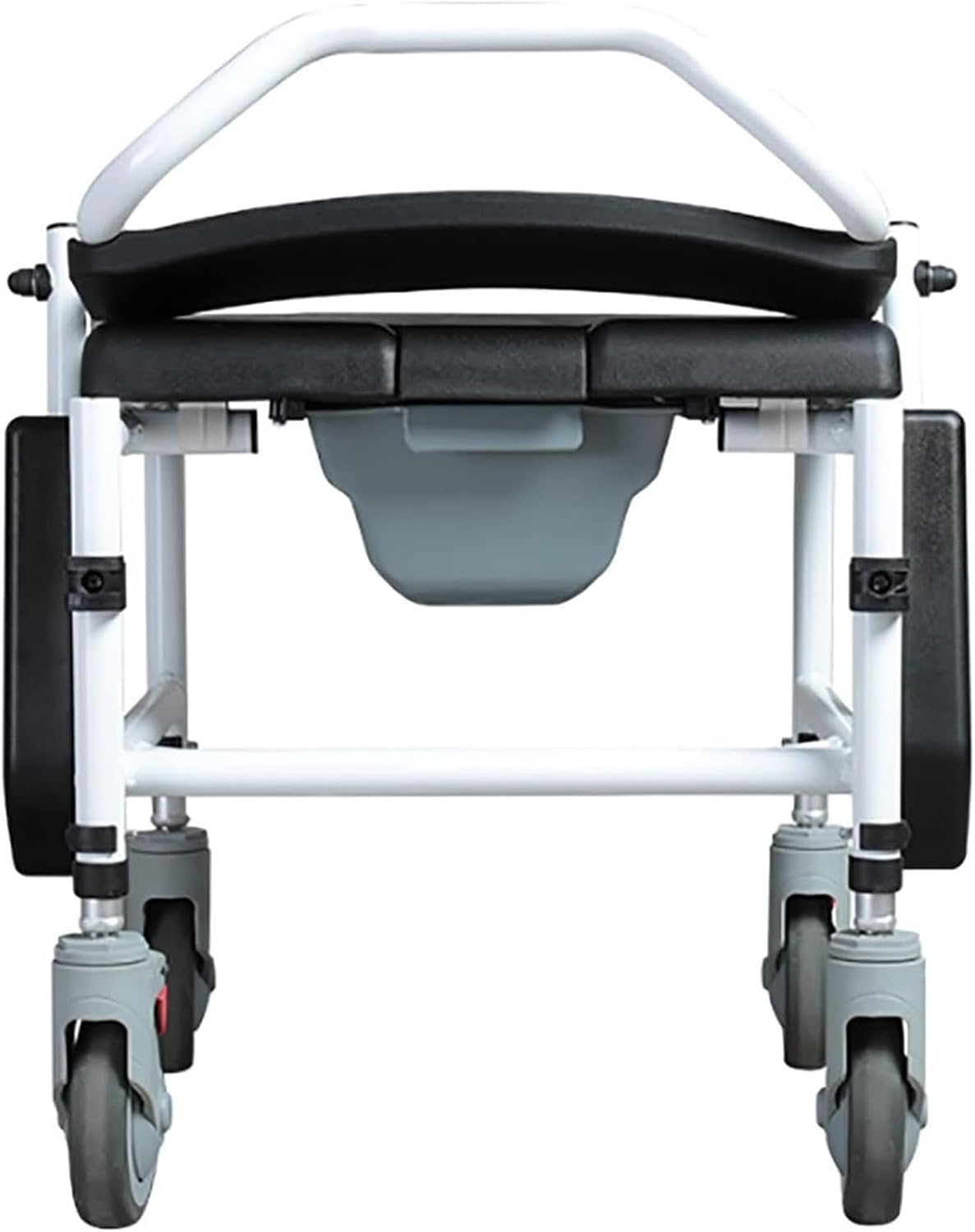 Bedside Commode,Toilet Seat with Handles Elderly Toilet Chair with Wheel splashproof Potty can take a Bath with Brake Foldable Mobile Toilet for Any