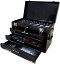 Tool Box Set, 439-Piece Mechanic's Tool Kit, 4-Drawer High Capacity Tool Chest, Lockable Storage Organizer with Sliding Drawers for Home & Garage Repair (Black)