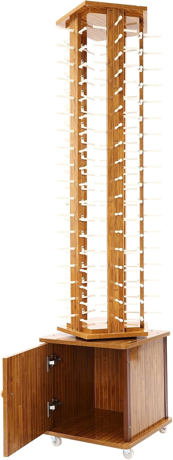 Rotating Sunglasses Organizer 5-Sided Eyeglass Display Stand With Wheels 90 Pairs Capacity 360° Rotating Sunglasses Rack Eyewear Organizer for Retail Shop (Dark Brown)