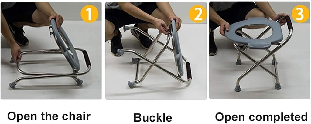 Portable Folding Commode Chair for Disabled and Seniors Lightweight and Non Slip WC Toilet Seat