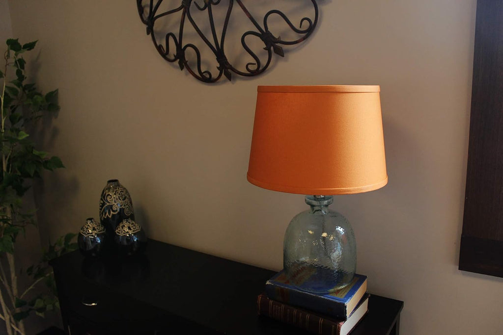 FenchelShades.com Set of 2 Lampshades 10' Top Diameter x 12' Bottom Diameter x 8' Slant Height with Washer (Spider) Attachment. Attaches to Lamps with an existing Harp (not included) (Linen Cedar)