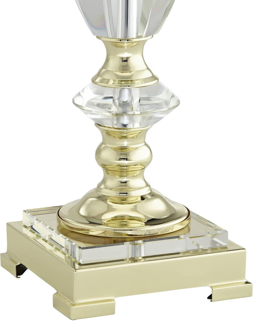 Vienna Full Spectrum Traditional Table Lamp 31' Tall Brass Gold Faceted Clear Crystal White Flared Bell Fabric Shade for Bedroom Living Room Nightstand Bedside Office House Home Family Entryway