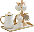 Beverage Serveware Teapot set ceramic simple afternoon tea flower teapot living room household cup European style water cup with cup holder Water Carafe