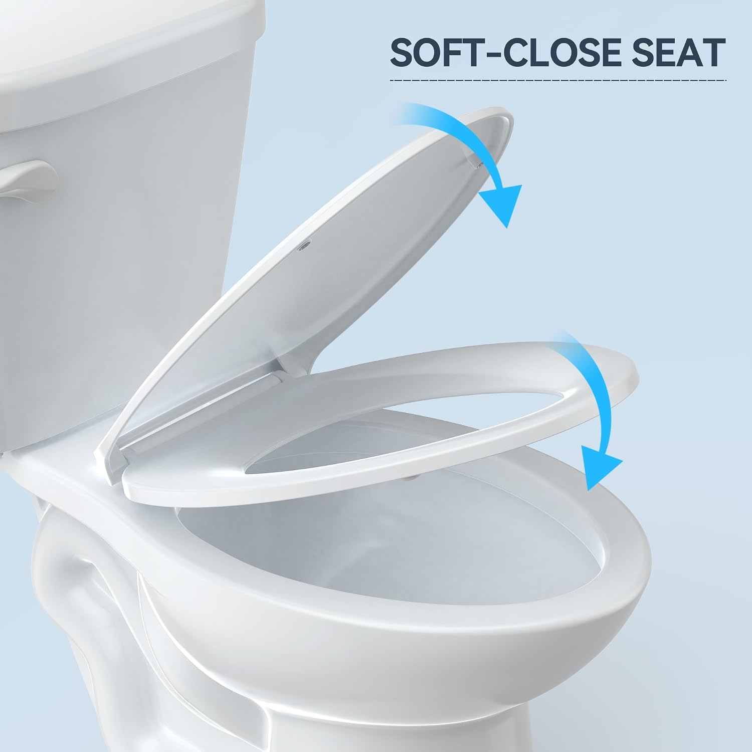 Two-Piece Elongated Toilet Set, Water Conserving Single Flush with Soft-Close Seat, Standard Installation for Home Bathrooms