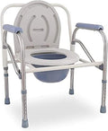 Commode Chair,Toilet Chair Toilet Seat Riser with Handles - Folding Bedside Commode Chair, Raised Toilet Seat with Padded Arms for Handicapped