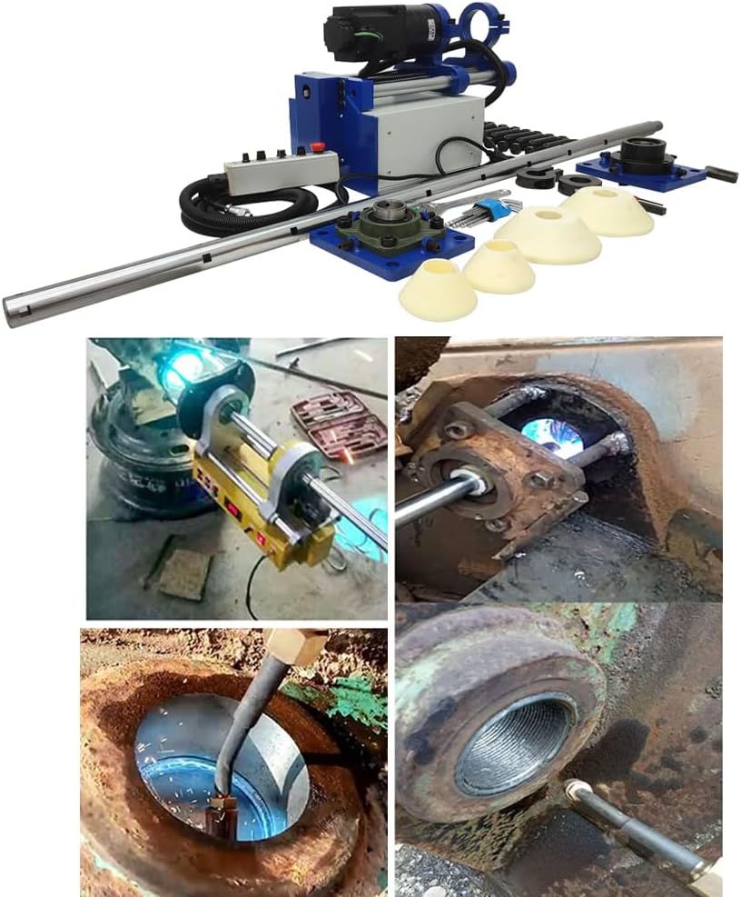 110V Line Boring Machine, Handheld Hole Drilling Machine for Engineering Machinery, Portable, 5.25ft Boring Bar, Engineering Mechanical for Excavating Machinery (Dia 55-200mm Hole)