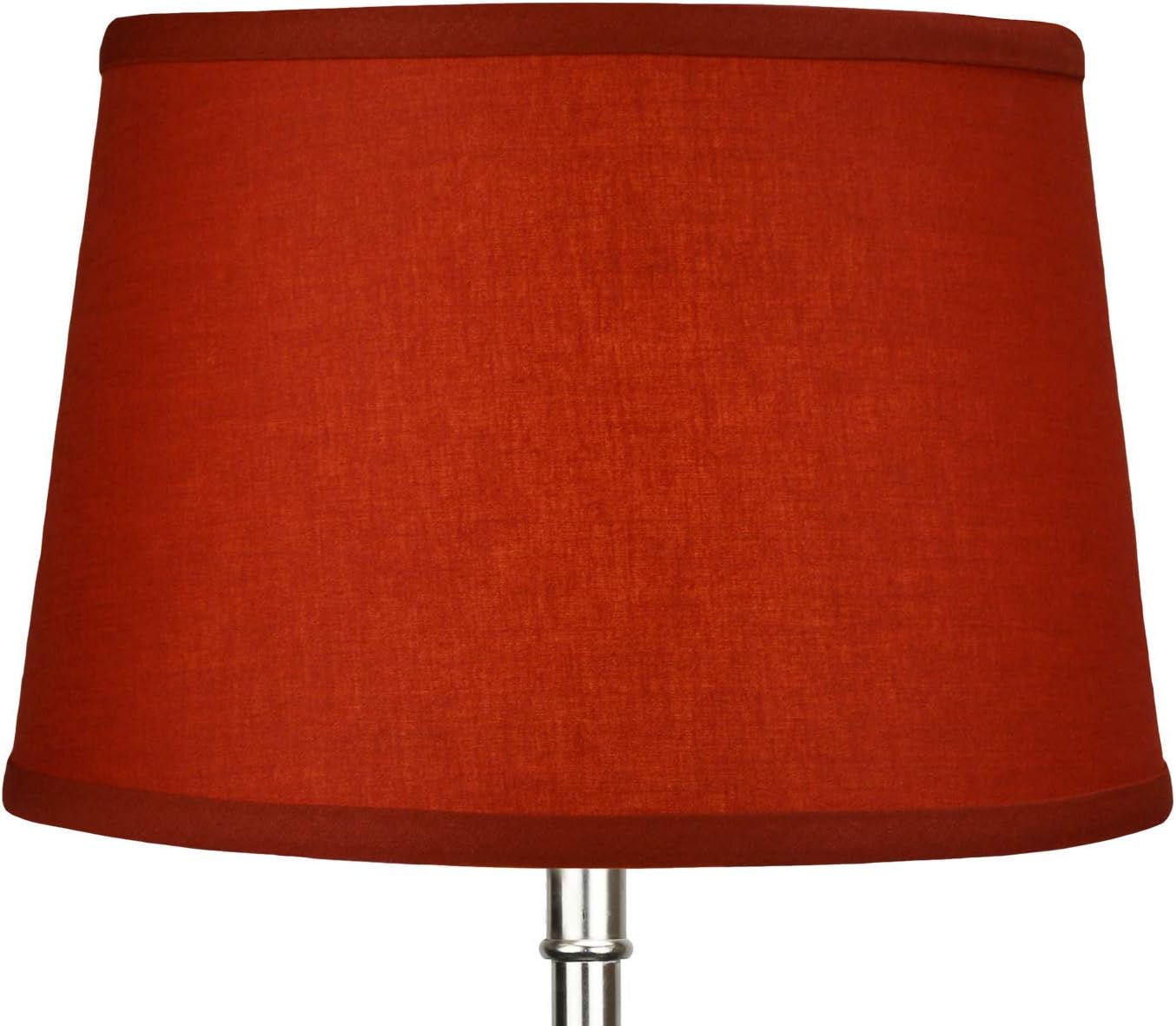 FenchelShades.com Set of 2 Lampshades 10' Top Diameter x 12' Bottom Diameter x 8' Slant Height with Washer (Spider) Attachment for Lamps with a Harp (Linen Paprika)