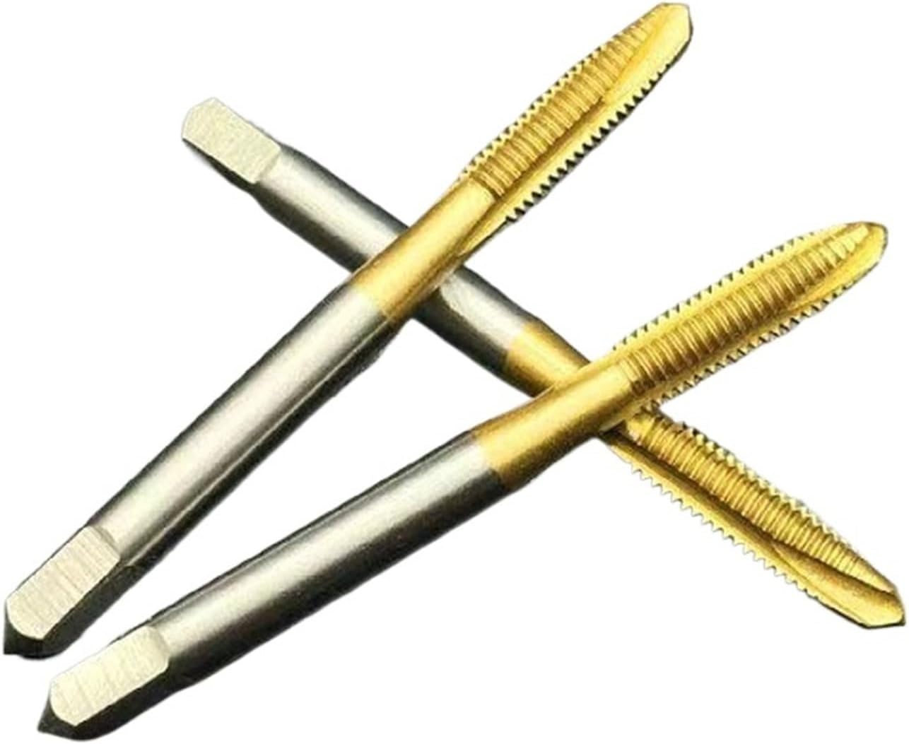 Titanium Coated High Speed Steel Spiral Point Plug Thread Screw Tap Tool Set Forward Chip Ejection Round Shank Taps and Dies(Titanium Coated,3 pcs,M30 X 3.5)