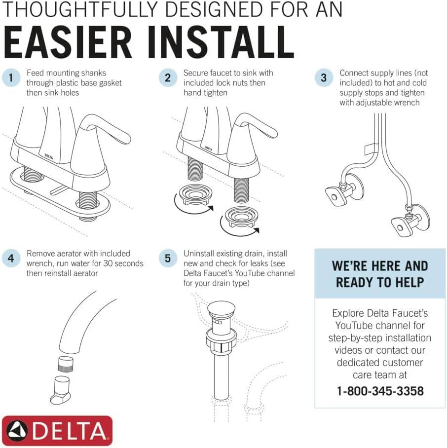 Delta Arvo Centerset Bathroom Faucet, Champagne Bronze 2-Handle Bathroom Faucet, Delta Bathroom Sink Faucet, Gold 3-Hole Bathroom Faucet, Champagne Bronze 25840LF-CZ