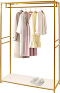 Gold Clothes Rack Heavy Duty Metal Clothing Racks Freestanding Wardrobe Garment Hanger for Hanging Clothes Bedroom Closet Clothes Retail Display Clothing Store