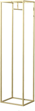 Modern Clothes Retail Heavy Duty Garment Racks,Metal Clothing Store Hanger Storage Shelves,Floor-Standing Display Rack (Gold Square Tube, 71' H)