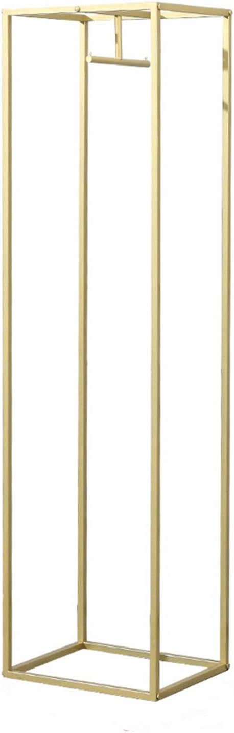 Modern Clothes Retail Heavy Duty Garment Racks,Metal Clothing Store Hanger Storage Shelves,Floor-Standing Display Rack (Gold Square Tube, 71' H)