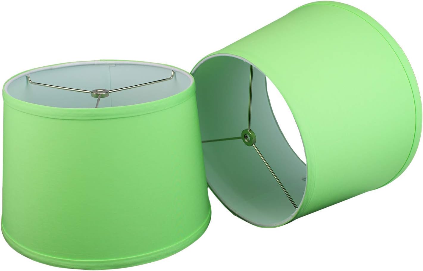 FenchelShades.com Set of 2 Lampshades 10' Top Diameter x 12' Bottom Diameter x 8' Slant Height with Washer (Spider) Attachment. Attaches to Lamps with an existing Harp (not included) (Linen Pear)