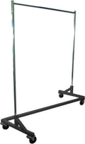 Only Hangers GR600 Heavy Duty 400lb Capacity Z Rack, 63' Length with Adjustable Height Chrome Uprights and Black Base with Commercial Grade Casters, One Rack