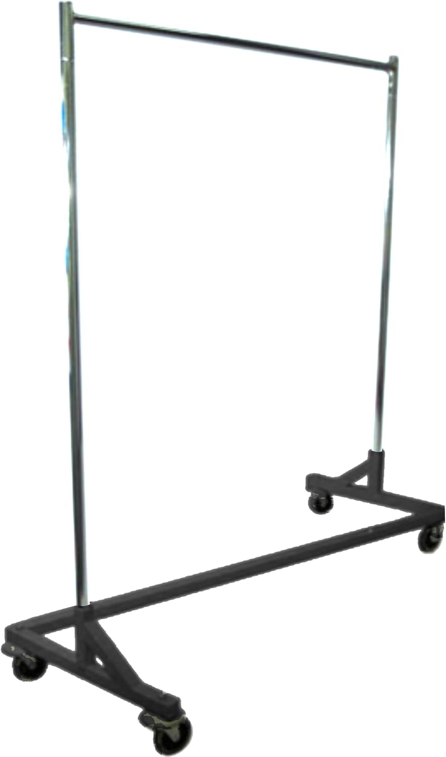 Only Hangers GR600 Heavy Duty 400lb Capacity Z Rack, 63' Length with Adjustable Height Chrome Uprights and Black Base with Commercial Grade Casters, One Rack