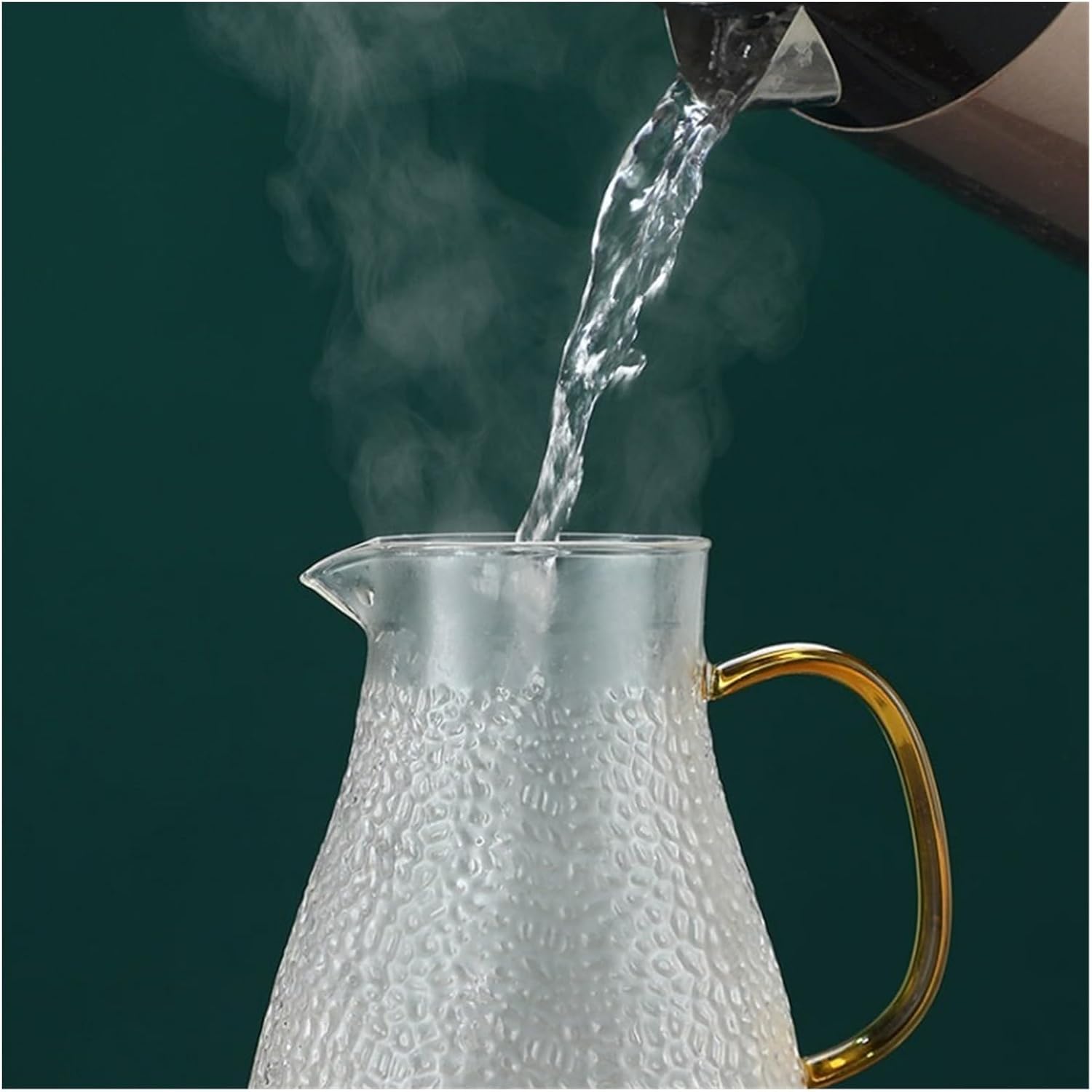 Beverage Serveware Cold kettle glass cold water cup household hammer pattern high temperature resistant teapot large capacity cold kettle set Water Carafe(1600ml)