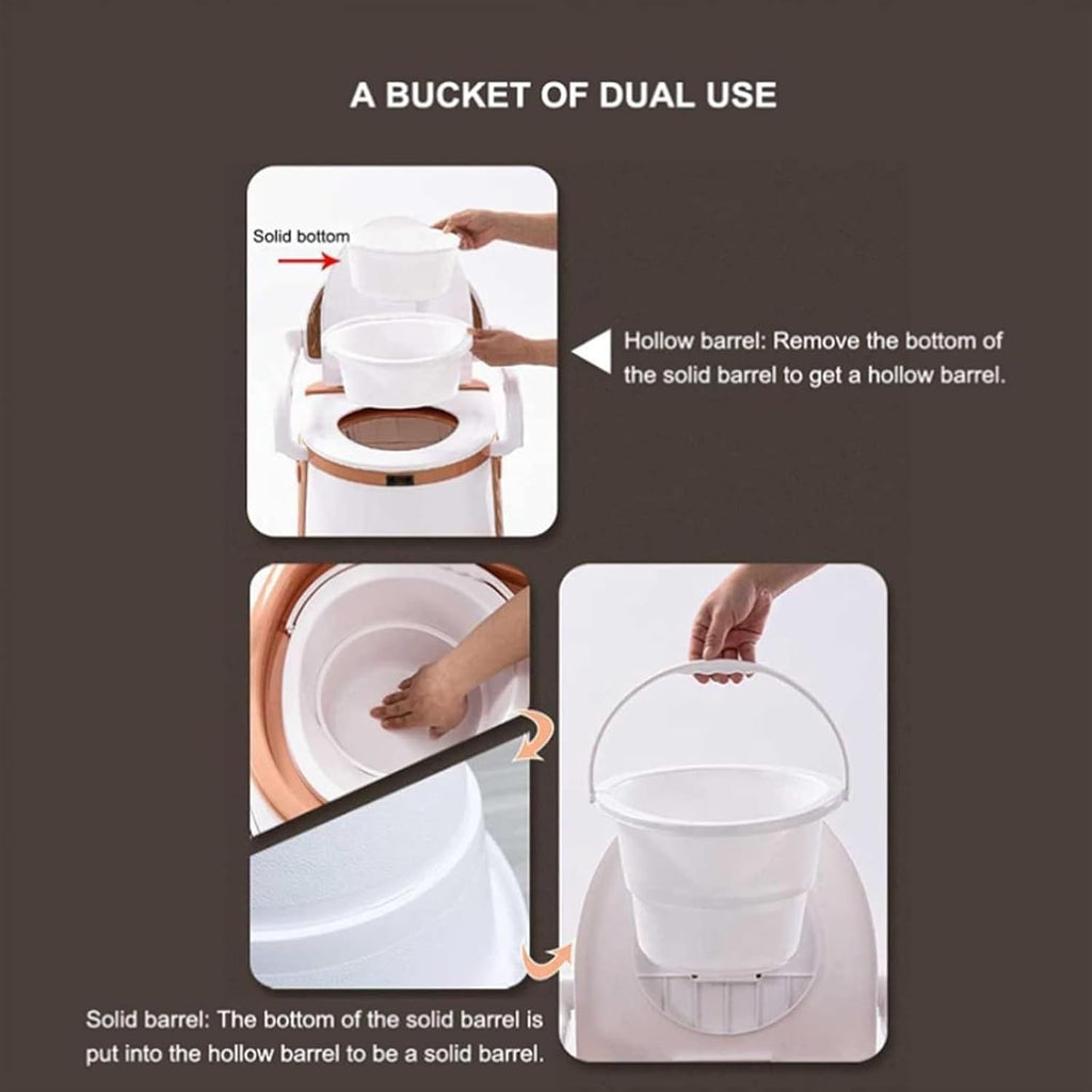 Bedside Commode,Toilet Seat with Handles Mobile Sturdy and Beautiful Extra Wide Toilet Chair Anti Slip and Anti Rollover for Outdoor Indoor Easy Cleaning