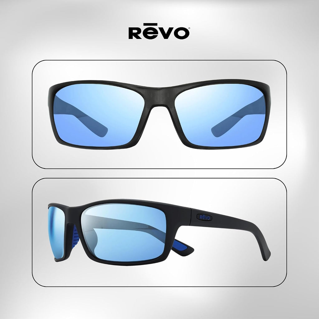 Revo Rebel 64MM Wraparound Rectangular Sunglasses For Men For Women + Bundle Leash + BUNDLE with ACCESSORY EYEWEAR