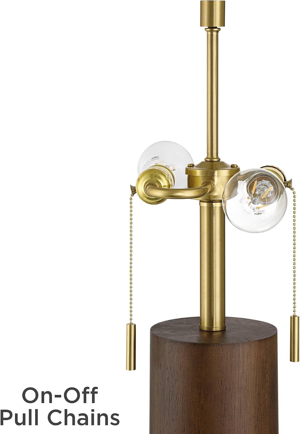 Possini Euro Design Madera Modern Desk Lamps 27 3/4' Tall Set of 2 with USB Port Brass Wood for Home Office Living Room Bedroom House Bedside Nightstand Reading Console Entryway Kitchen Dining
