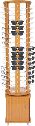 Sunglasses Retail Display Rack,Rotating Glasses Rack,108 Pairs Sunglasses Holder,Eyewear Storage Organizer w/4 Wheels