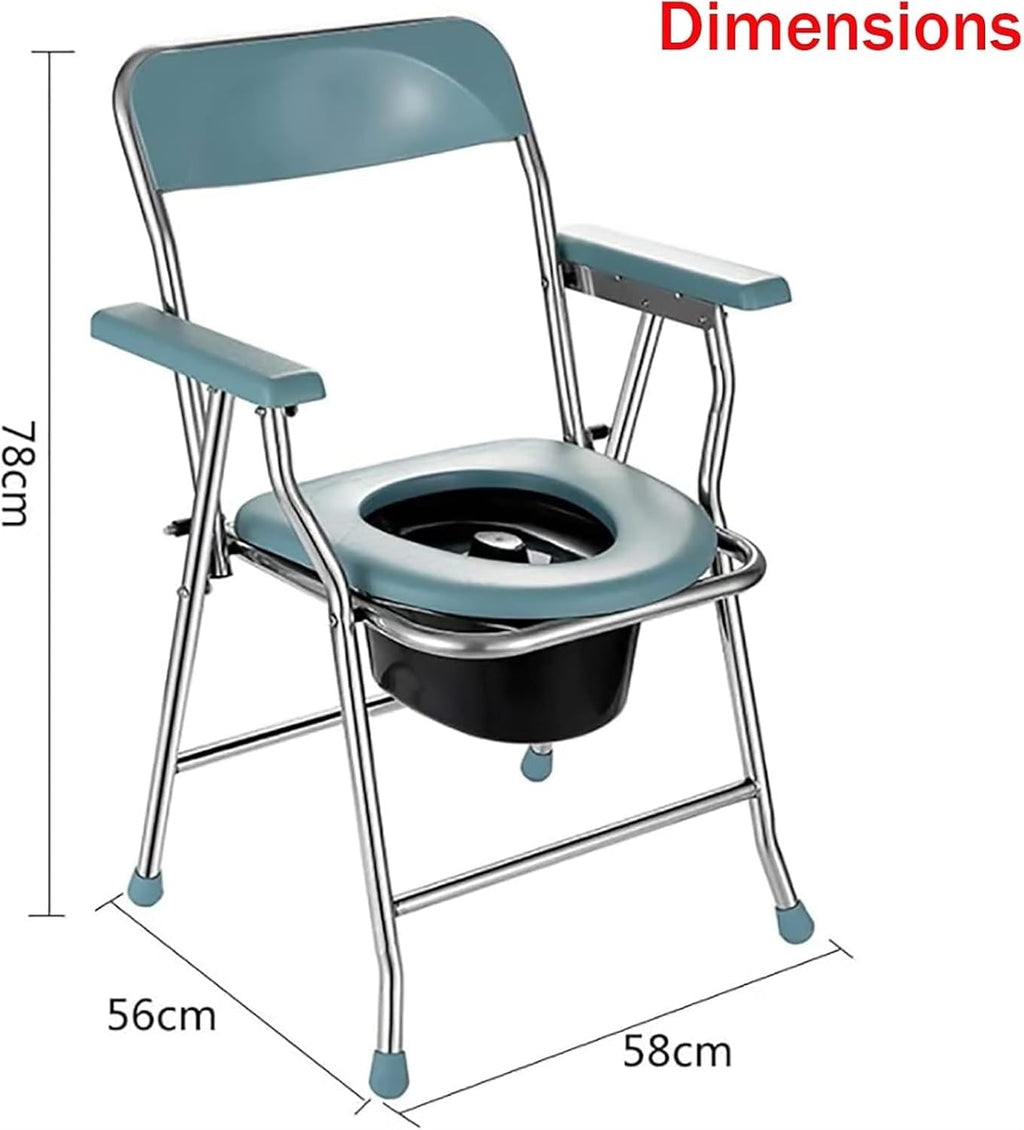Bedside Commode,Toilet Seat with Handles Commode Chair with Removable Bucket armrests backrest Lightweight Non-Slip Foldable Bedroom Chair