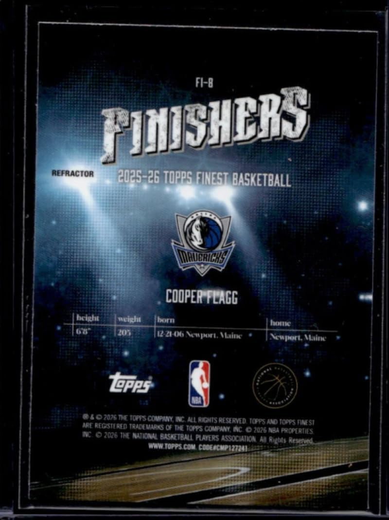 Basketball Trading Card 2025-26 Topps Finest Finishers Refractor #FI-8 Cooper Flagg EX/NM Mavericks
