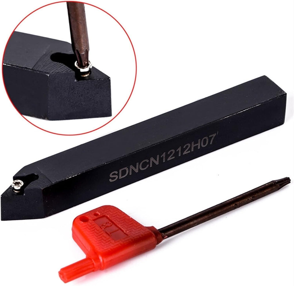 YFCDZVBH 10pcs DCMT070204 Carbide Inserts, with 4pcs 12mm Lathe Boring Bar Turning Tool Holder