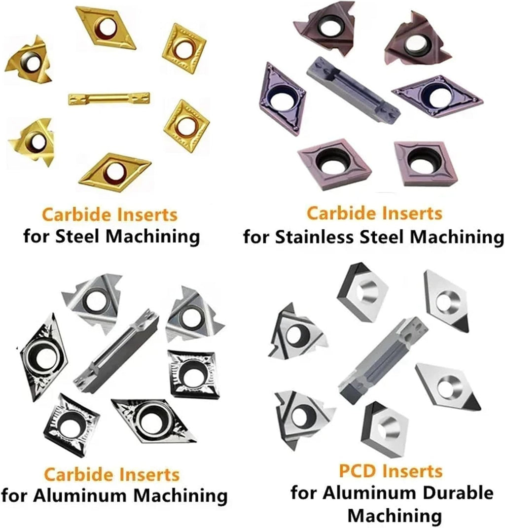 Turning Tool Set 7pcs/Set 20MM CNC Lathe Turning Tool set，Boring Bar and Inserts and Wrenches，for Turning Threading(20mm for Steel)