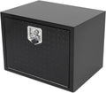confote Black Steel Underbody Truck Tool Box with Aluminum Door,Heavy Duty Tool Box Organizer Chest For Pick Up Truck Bed,T-Handle Lock,Waterproof-24 x 18 x 18 inch