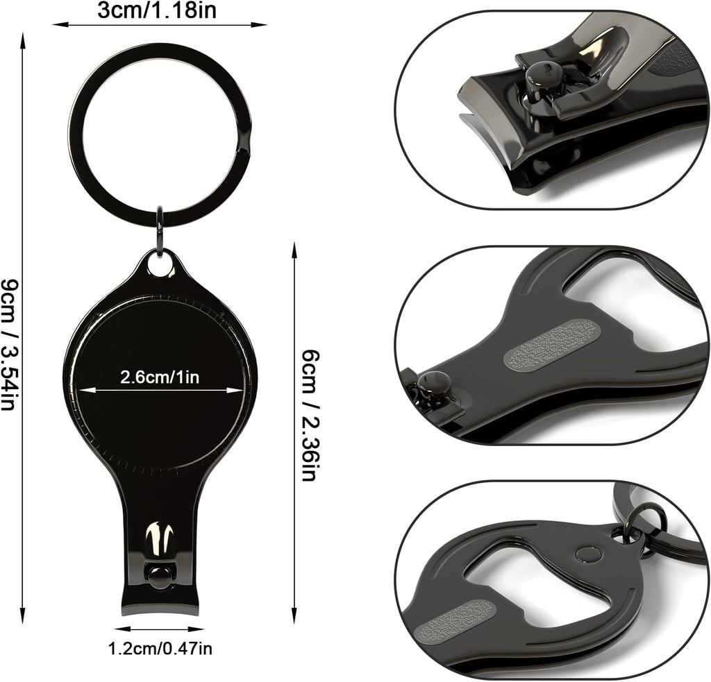 100pcs Personalized 4 in 1 Multi Function Bottle Opener, Nail Clipper, Wedding Favors Brewery, Private Customized, Black, Multitool Gifts for Men