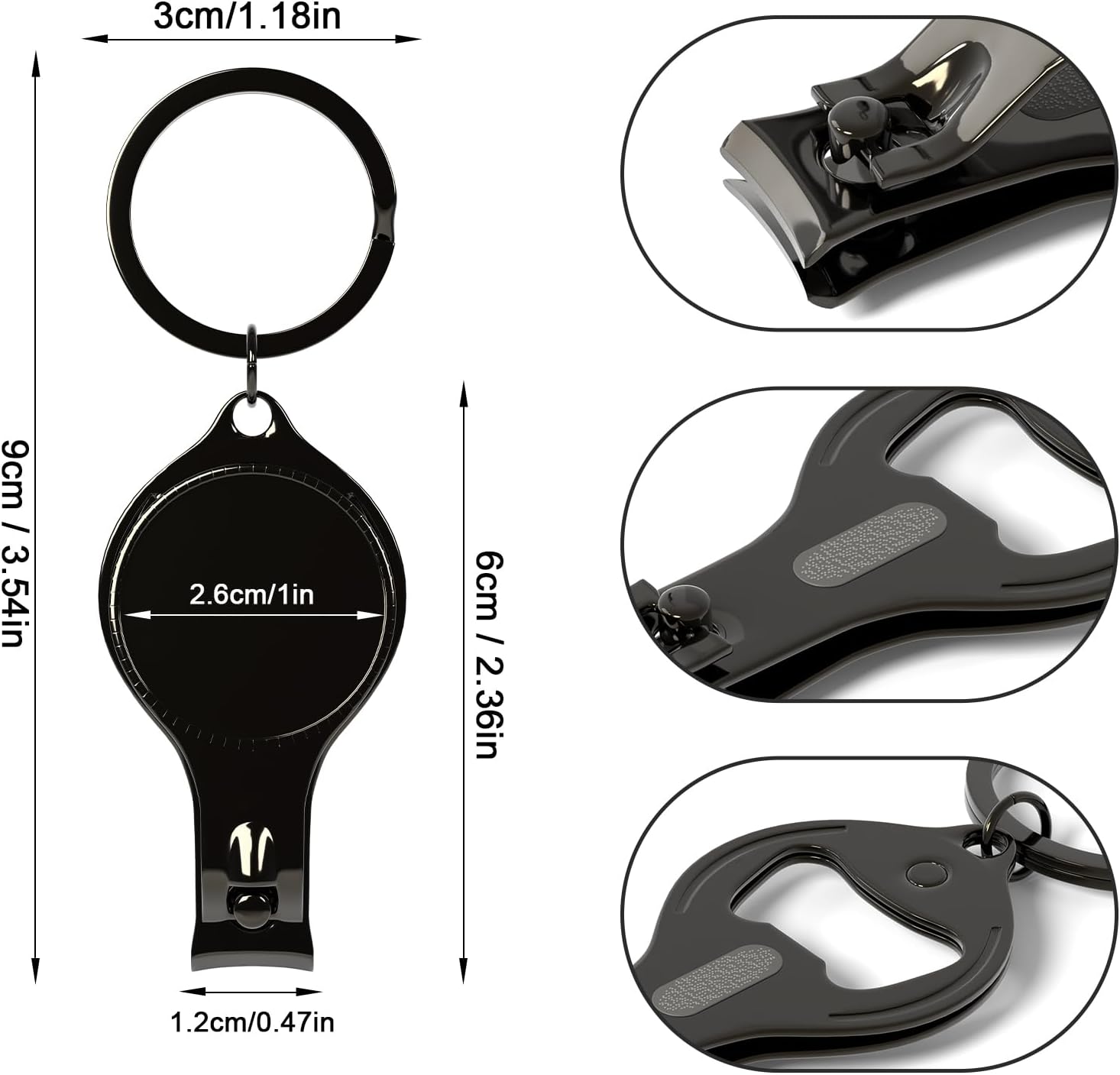 100pcs Personalized 4 in 1 Multi Function Bottle Opener, Nail Clipper, Wedding Favors Brewery, Private Customized, Black, Multitool Gifts for Men