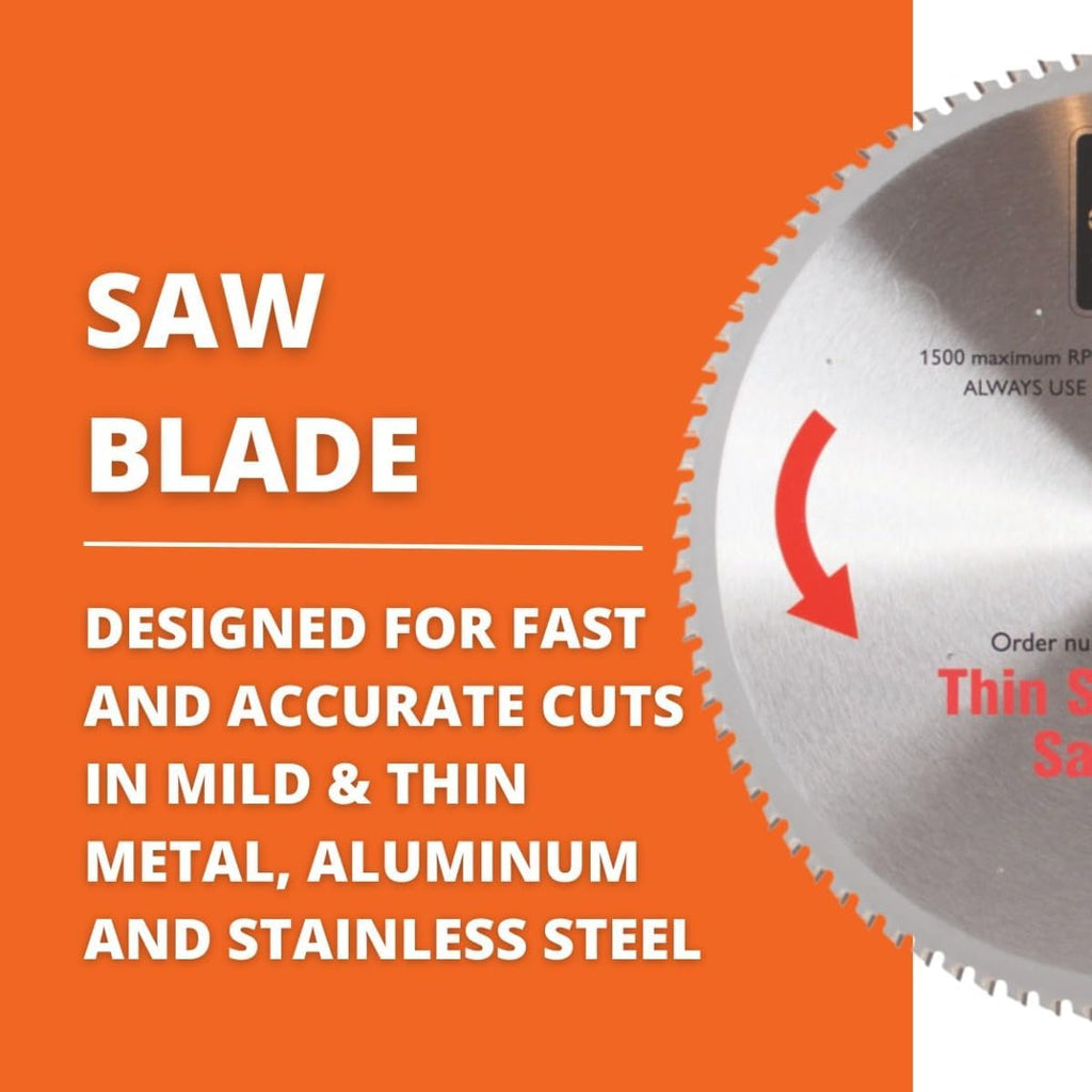 Slugger by Fein Thin Steel Cutting Saw Blade - Fast and Accurate Cuts up to 1/4' in Aluminum, Stainless Steel & Mild Metals, 14' Diameter, 90 Teeth - 63502014630