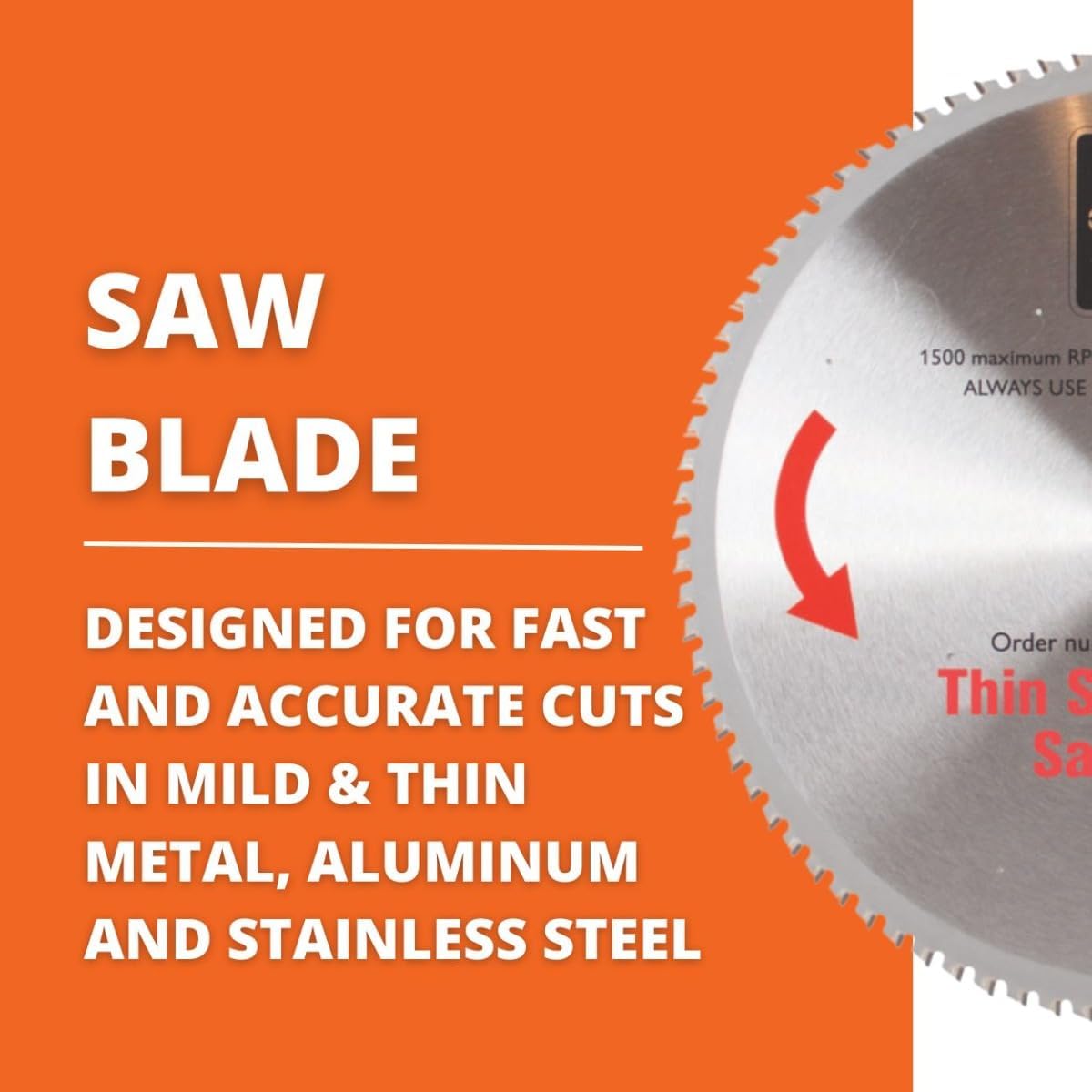 Slugger by Fein Thin Steel Cutting Saw Blade - Fast and Accurate Cuts up to 1/4' in Aluminum, Stainless Steel & Mild Metals, 14' Diameter, 90 Teeth - 63502014630