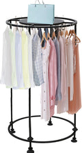 Round Garment Display Retail Rack, Floor-Standing Round Clothes Hanging Rack, Clothing Racks with Topper, Multi-Purpose Clothing Organizer for Boutique Retail Store Laundry Home