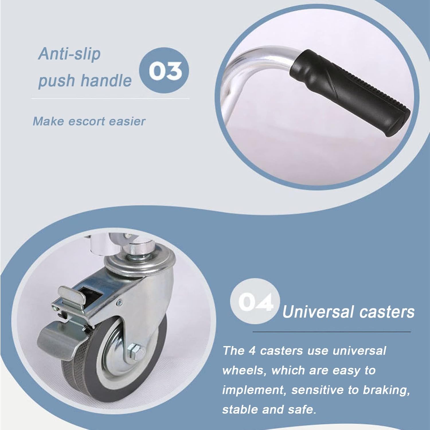 Wheeled Commode Chair for Elderly & Disabled Foldable Shower Toilet Chair with Padded Seat Lockable Casters & Detachable Pot for Convenient Transport & Use