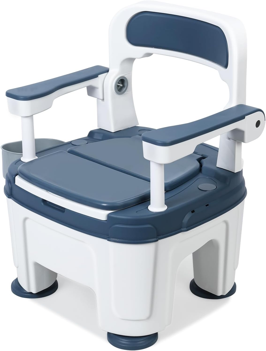Toilet Seat Risers for Seniors, Raised Toilet Seat with Handles, Height Adjustable Mobile Load 882lb Blue