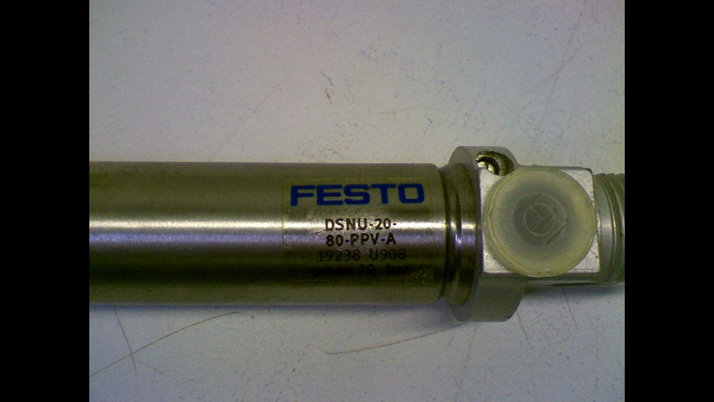 FESTO DSNU-20-80-PPV-A (19238), 1-10 BAR Operating Pressure, 20 MM BORE, 80 MM Stroke, Double-Acting, External Thread, G1/8 Pneumatic Connection, ISO Cylinder, M8 Piston Rod Thread, Series DSNU