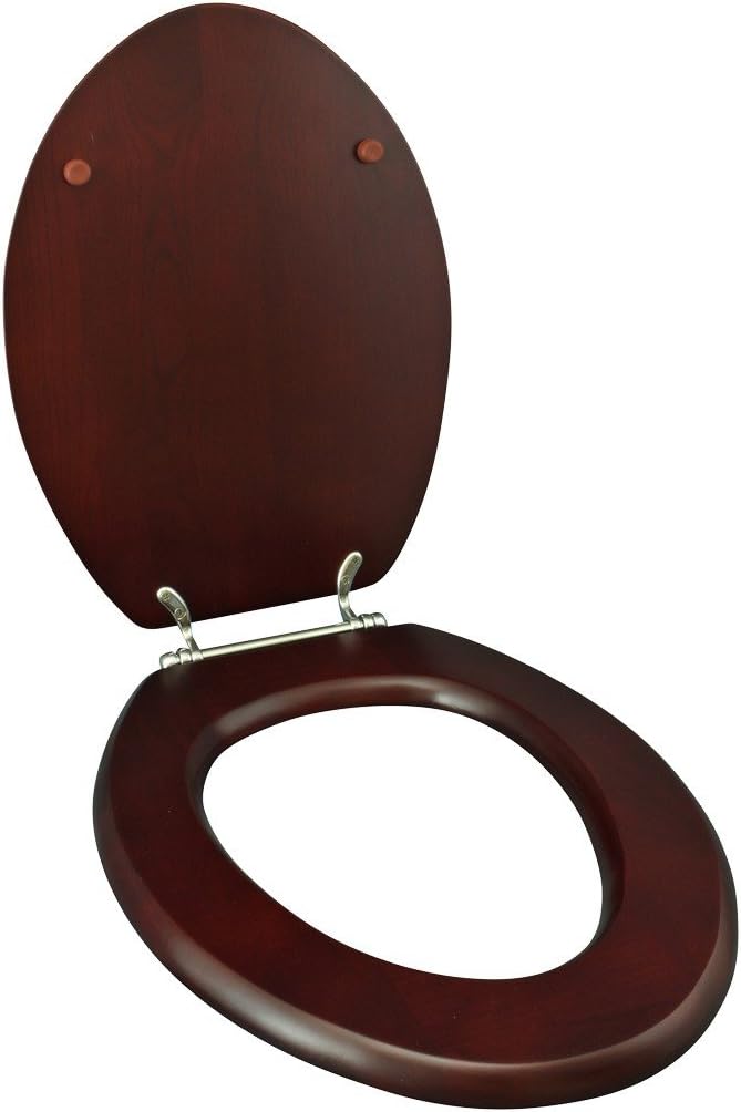 Renovators Supply Manufacturing Wooden Toilet Seat Elongated Toilet Seats For Standard Toilets, Cherry Finish Wooden Toilet Seat