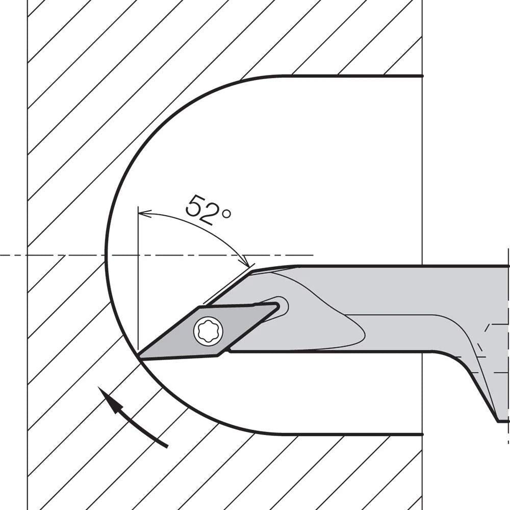 Kyocera A32SSVJBR1640AE Right-Hand, Positive Rake, Dynamic Bar Coolant-Through Boring Bar with 52 Degree Lead Angle and 40.00mm Minimum Bore Dia.