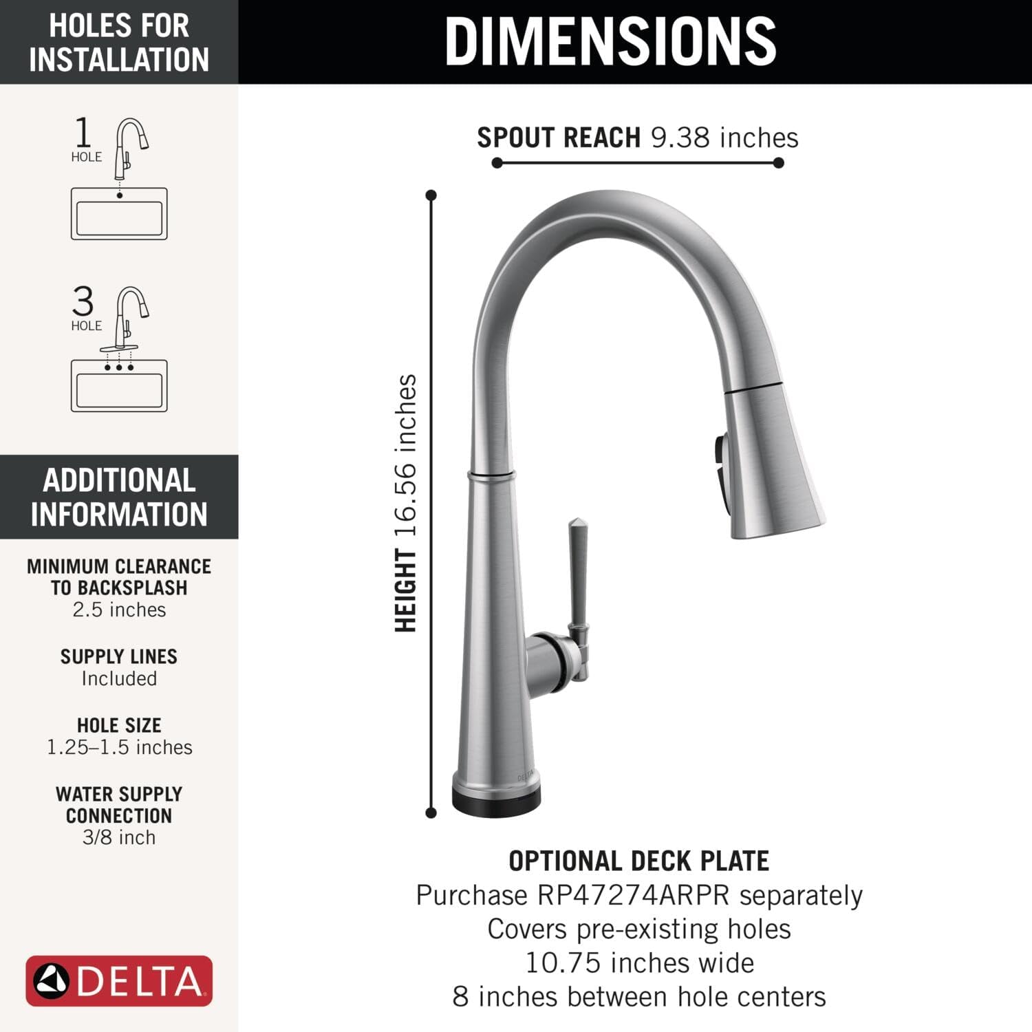 Touch2O® Technology Kitchen Faucet with Touchless Technology