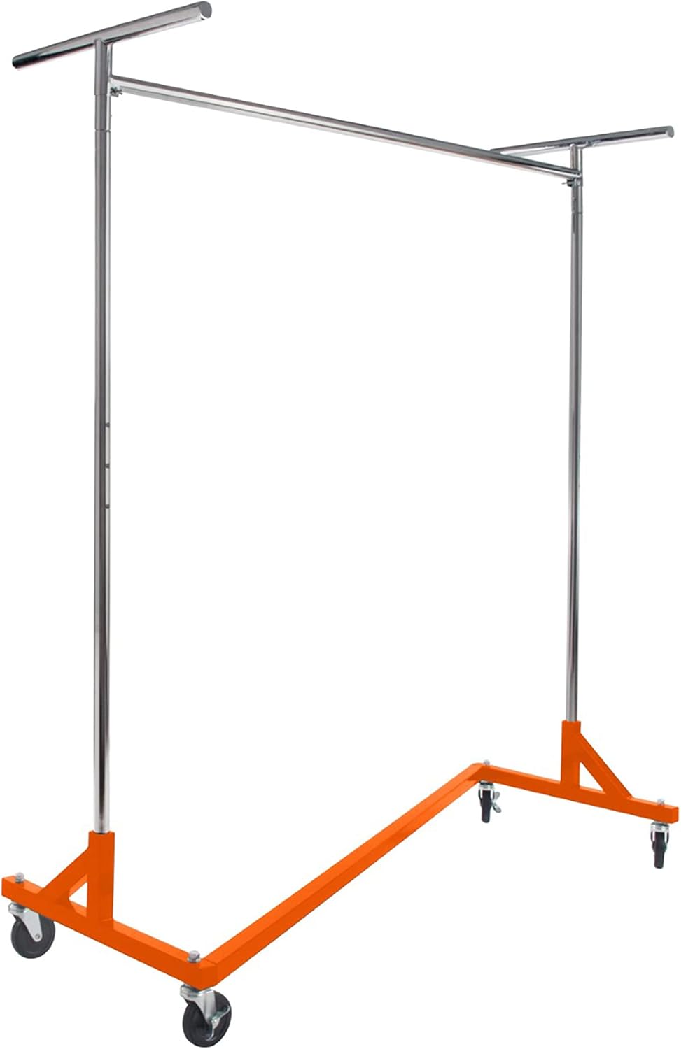 Econoco Commercial Garment Rack - Rolling Clothes Rack, Heavy Duty (Z Rack with Garment Cover, Orange)