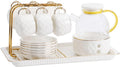 Beverage Serveware Heating Fruit Teapot Set Simple English Glass Teapot Tea Warmer Afternoon Tea Cup Coffee Cup Gift Box Water Carafe
