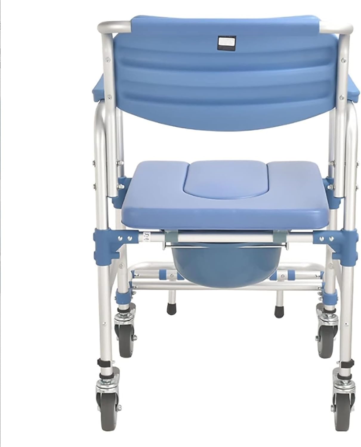 Bedside Commode,Toilet Seat with Handles Toilet Auxiliary Chair, Bedside Commode Chair Shower Toilet Stool Bath Chair Medical Transport Rolling Chair Waterproof for Seniors