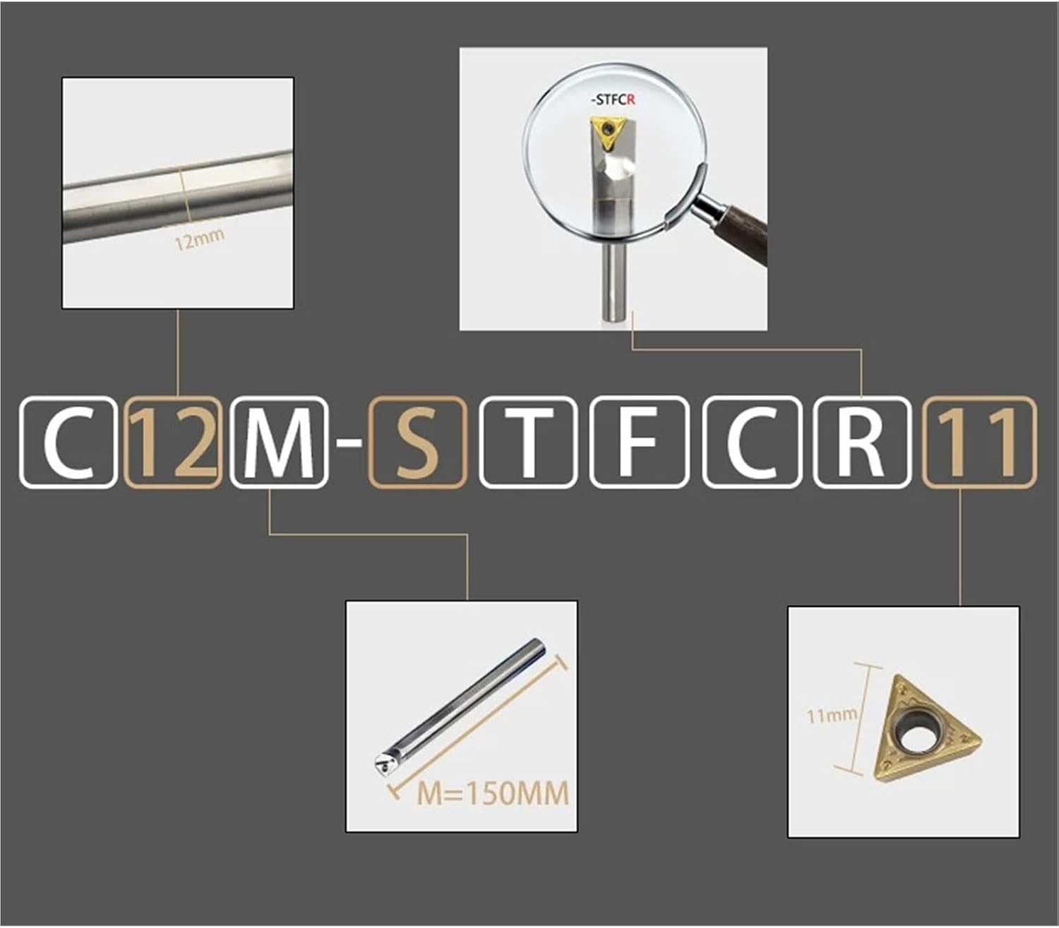 Tungsten steel Turning Tool STFCR Internal Turning Tool Tungsten steel Lathe Boring Bar C08K/C10K/C12K/C16Q/C20R(C20R-STFCR11)