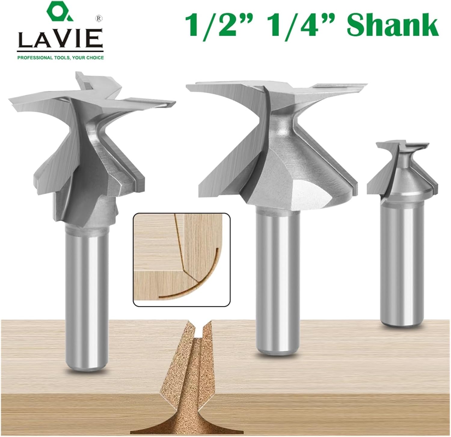 Lathe Turning Tool Set 1PC 1/4 Handle 1/2 Handle Arc Integrated Knife 2 Edges, 3 Edges with Seams Woodworking Milling Cutter Cutting Tool for Lathe Machine(6.35 Shank 2 Blades)