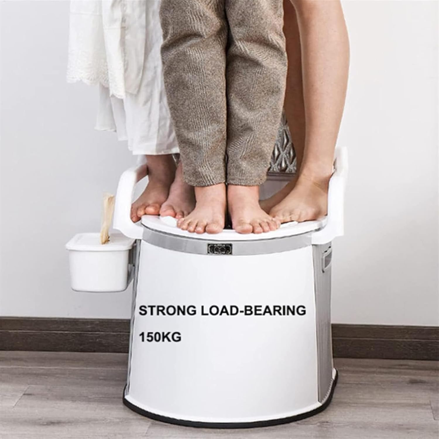 Bedside Commode,Toilet Seat with Handles Mobile Sturdy and Beautiful Extra Wide Toilet Chair Anti Slip and Anti Rollover for Outdoor Indoor Easy Cleaning